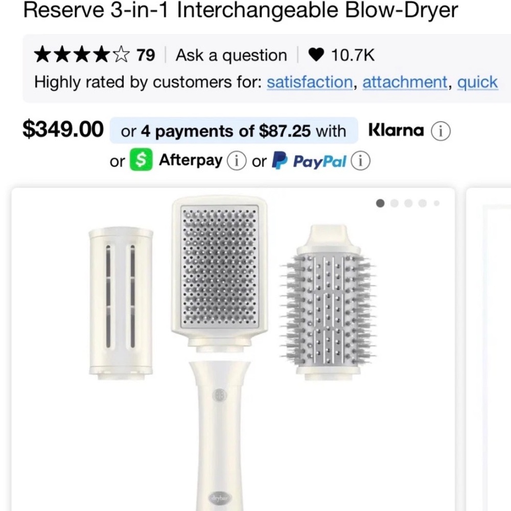 Drybar White Reserve 3-in-1 Interchangeable Blow-Dryer